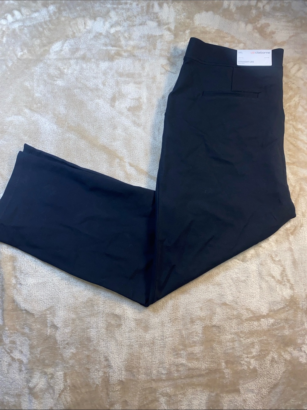 NWT Liz Claiborne Black Straight-Leg Stretch Pants